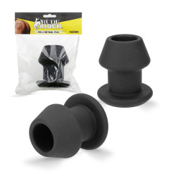 Rude Rider Hollow Anal Plug Medium Black (T9224)